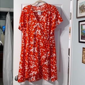 J. Crew orange/red-orange wrap dress